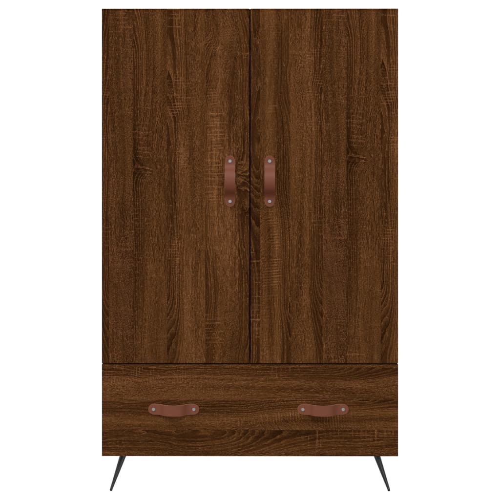 Highboard brun eik 69,5x31x115 cm konstruert tre