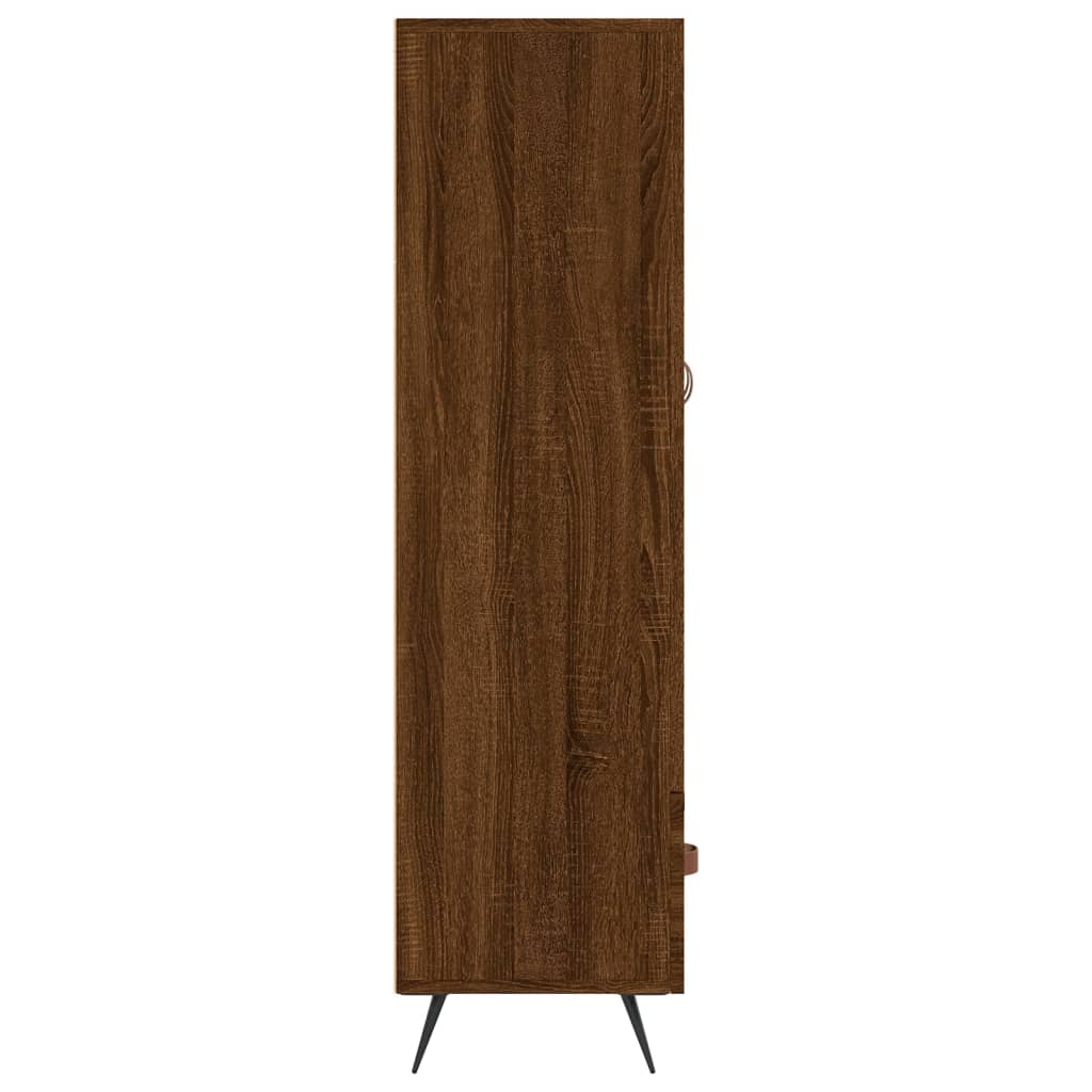 Highboard brun eik 69,5x31x115 cm konstruert tre