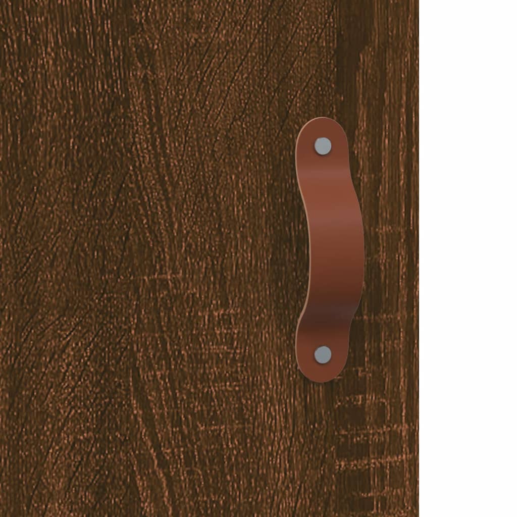 Highboard brun eik 69,5x31x115 cm konstruert tre
