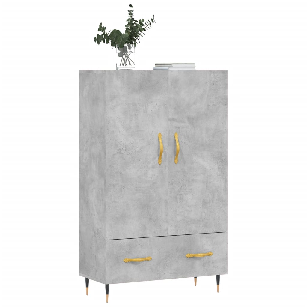 Highboard betonggrå 69,5x31x115 cm konstruert tre