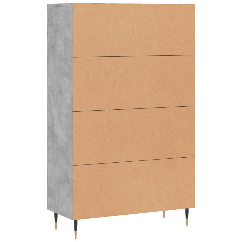 Highboard betonggrå 69,5x31x115 cm konstruert tre