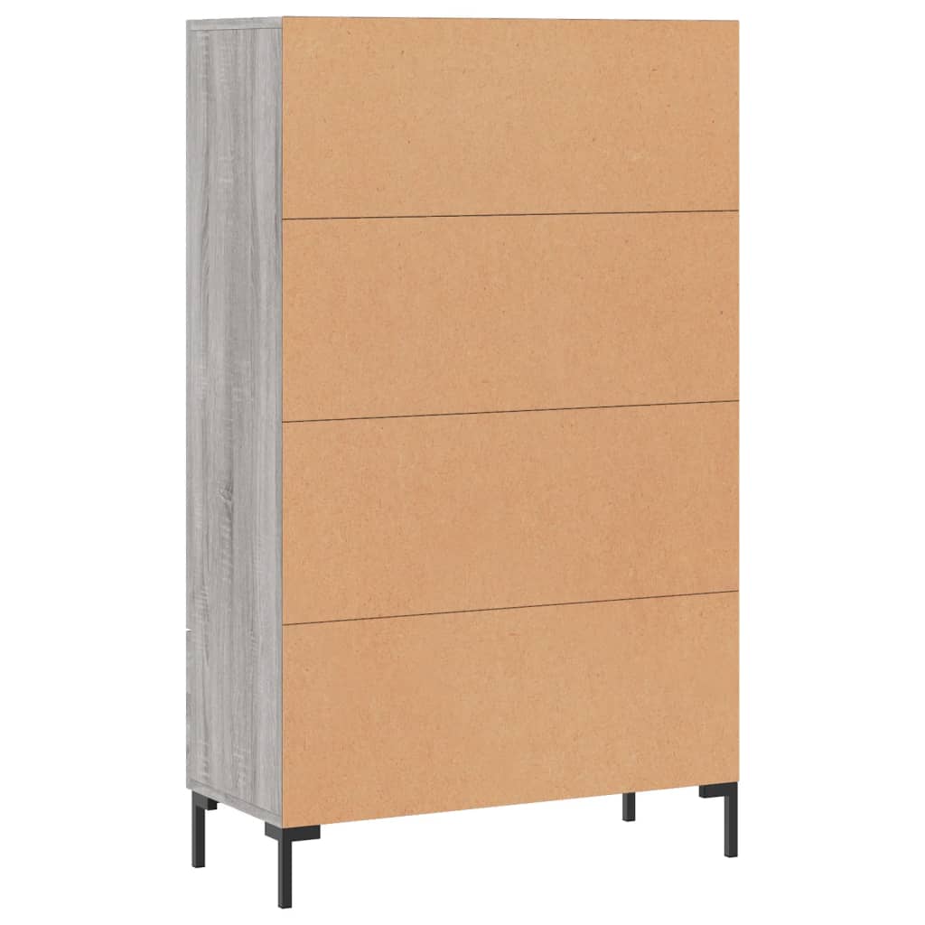 Highboard grå sonoma 69,5x31x115 cm konstruert tre