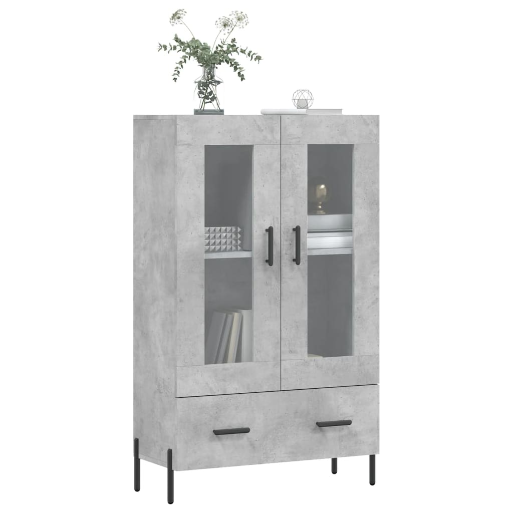 Highboard betonggrå 69,5x31x115 cm konstruert tre
