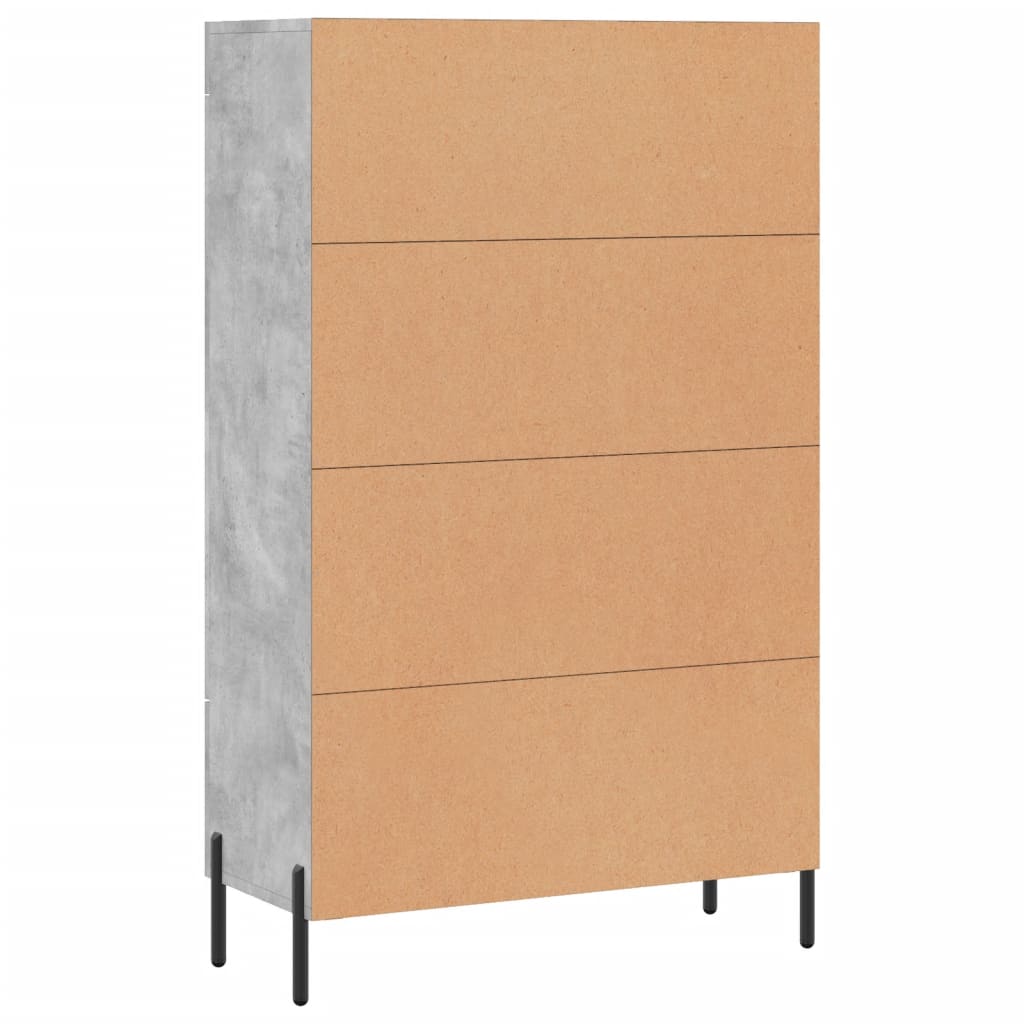 Highboard betonggrå 69,5x31x115 cm konstruert tre