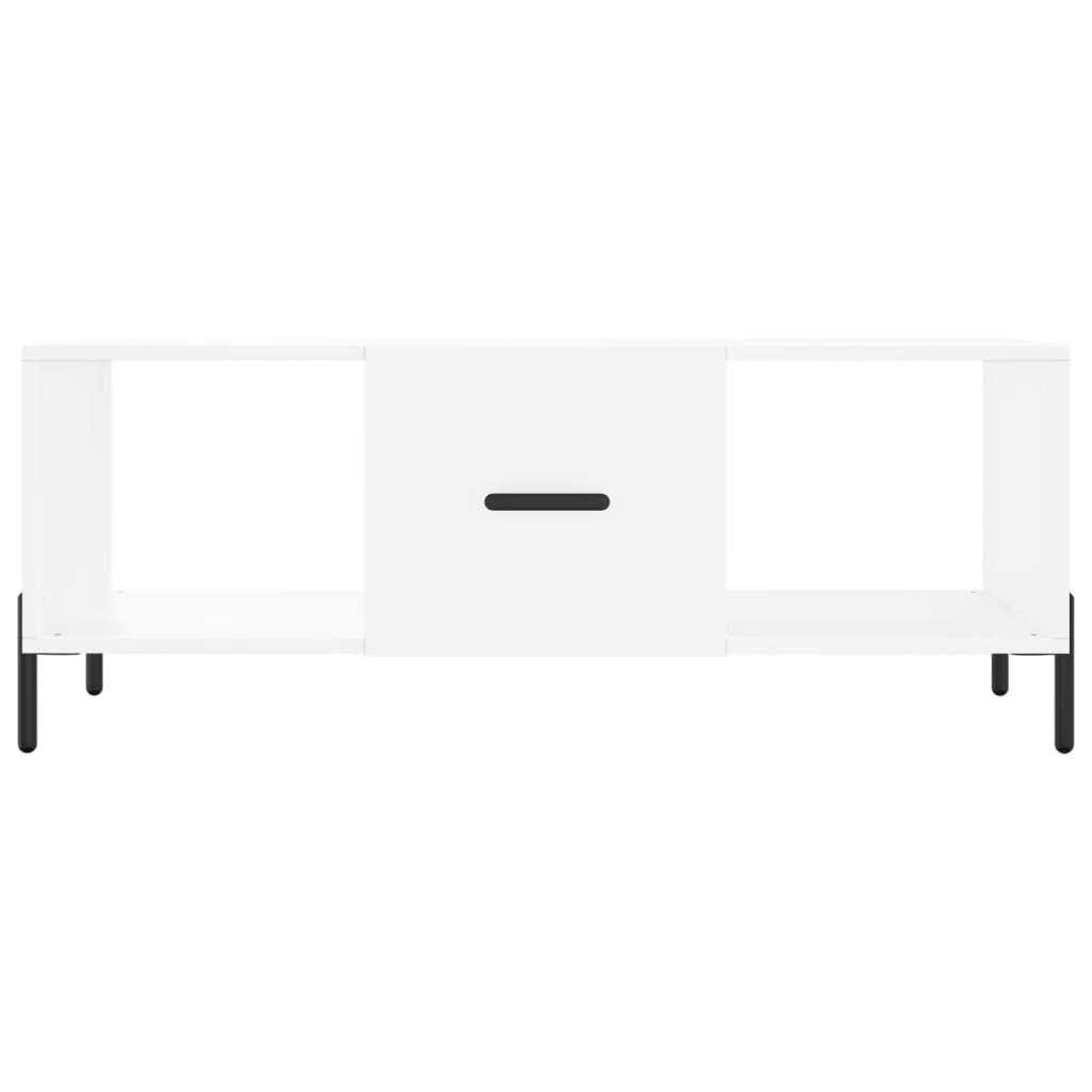 Salongbord hvit 102x50x40 cm konstruert tre