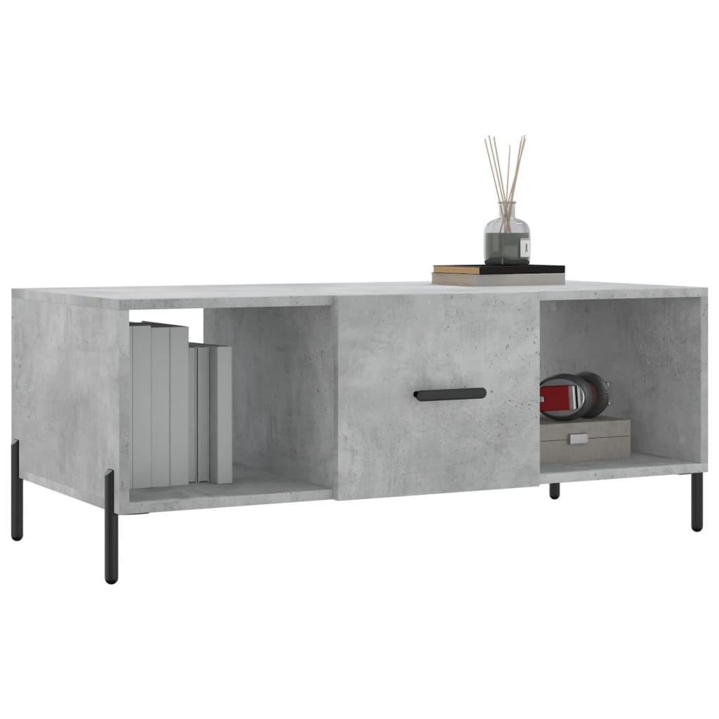 Salongbord betonggrå 102x50x40 cm konstruert tre