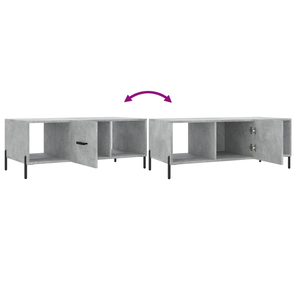 Salongbord betonggrå 102x50x40 cm konstruert tre
