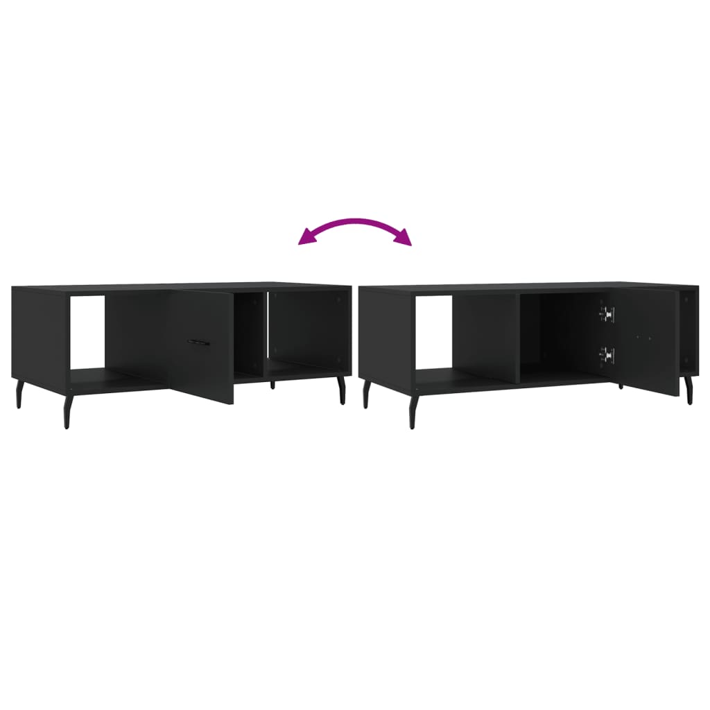 Salongbord svart 102x50x40 cm konstruert tre