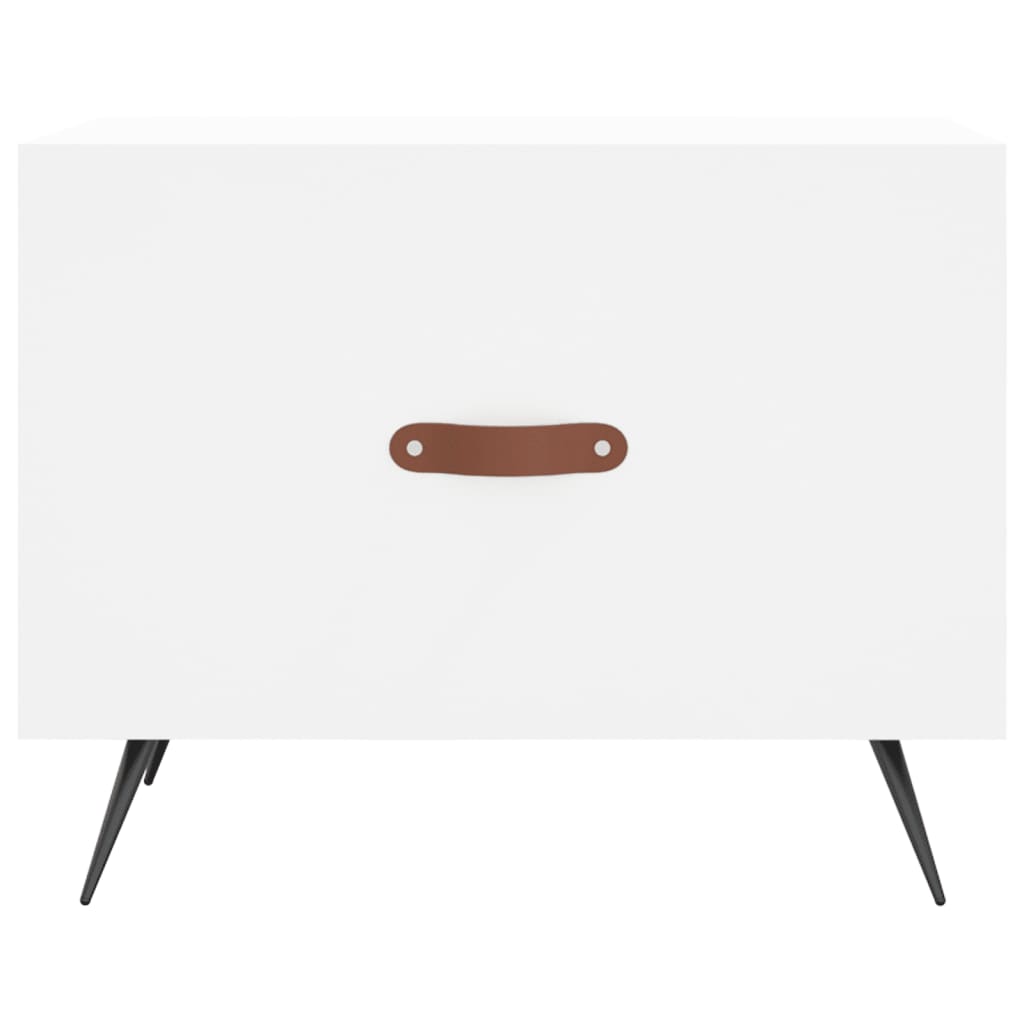 Salongbord 2 stk hvit 50x50x40 cm konstruert tre