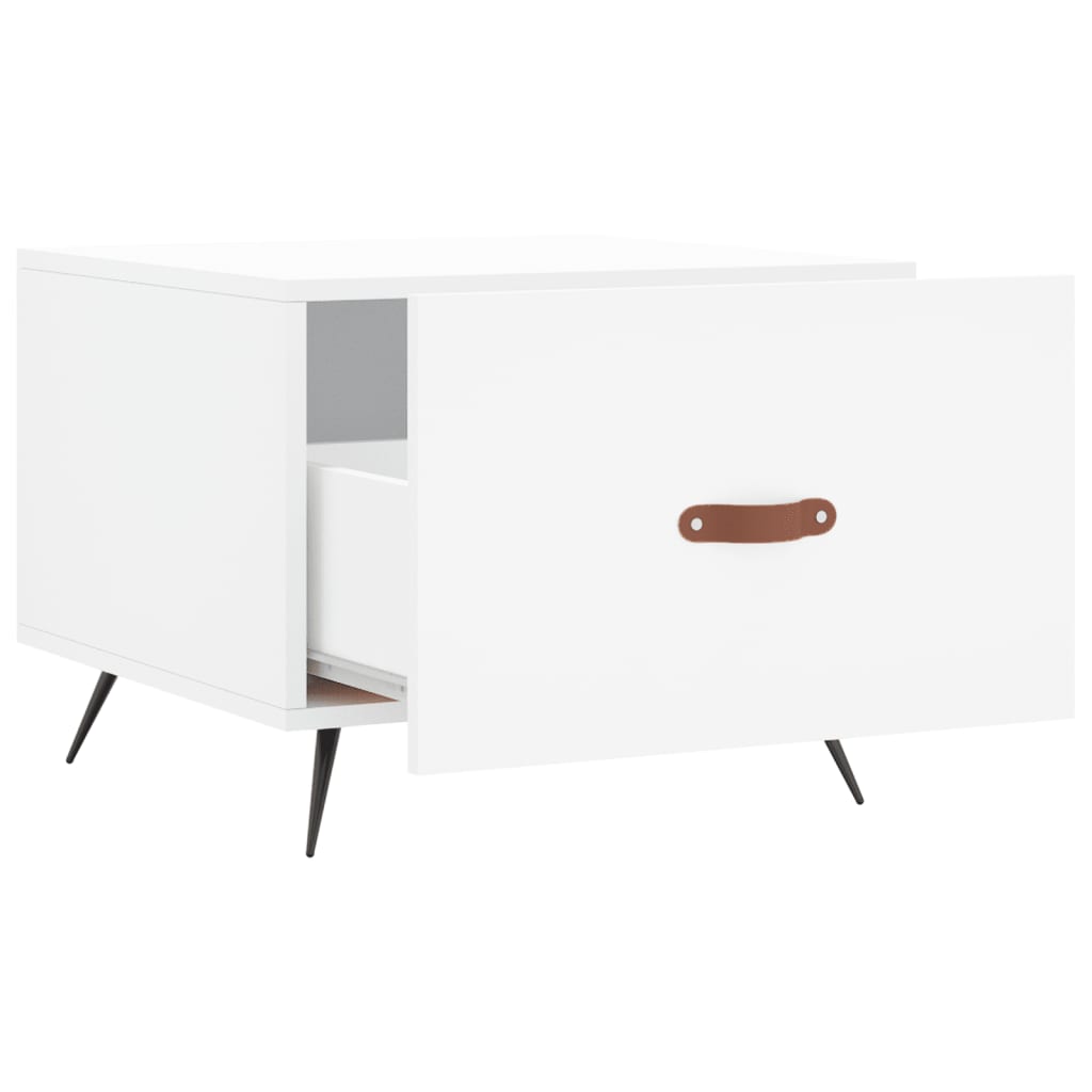 Salongbord 2 stk hvit 50x50x40 cm konstruert tre