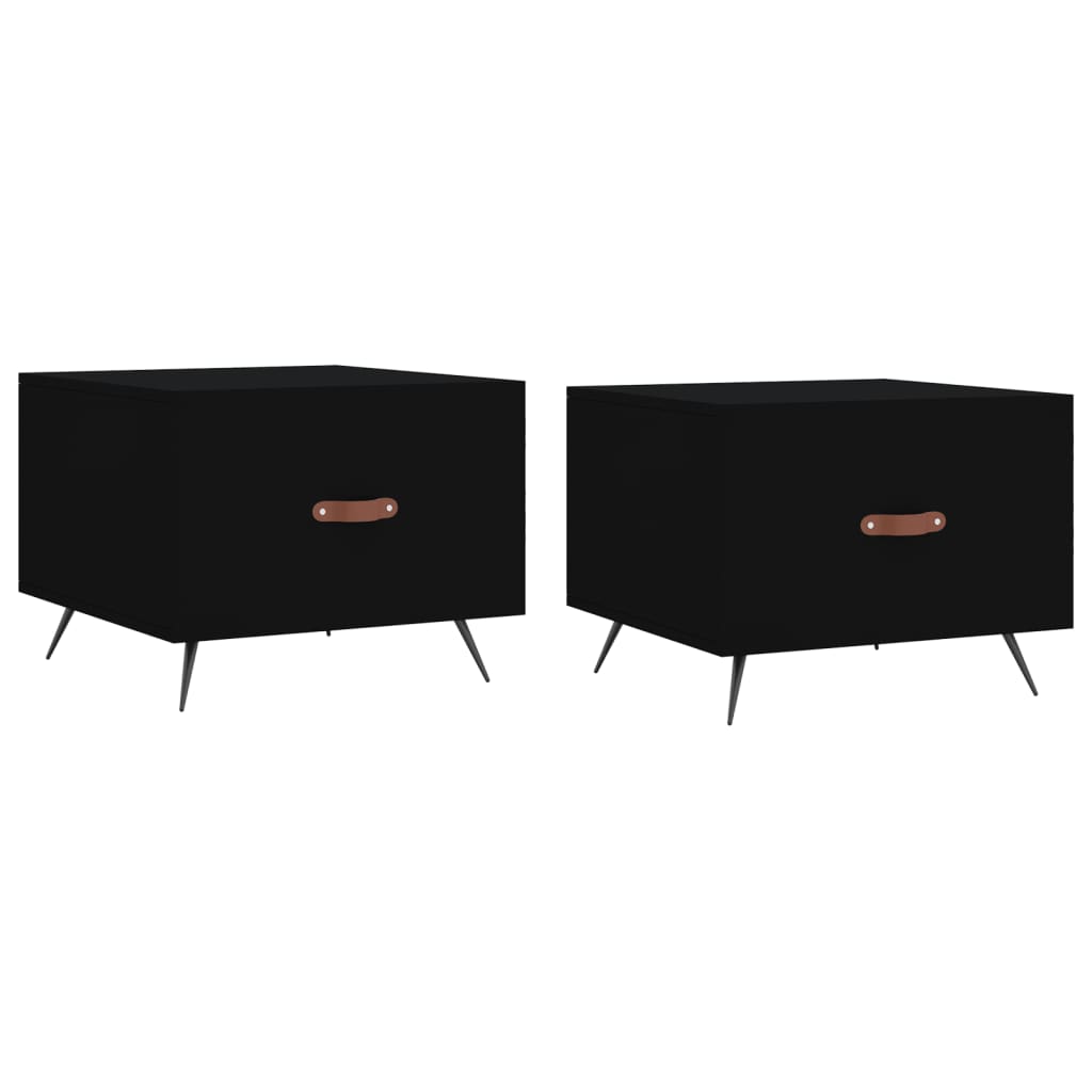 Salongbord 2 stk svart 50x50x40 cm konstruert tre