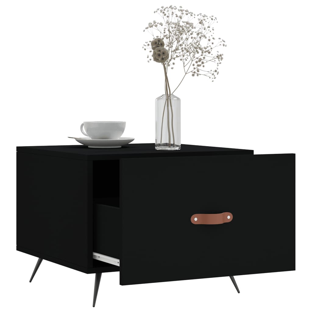 Salongbord 2 stk svart 50x50x40 cm konstruert tre