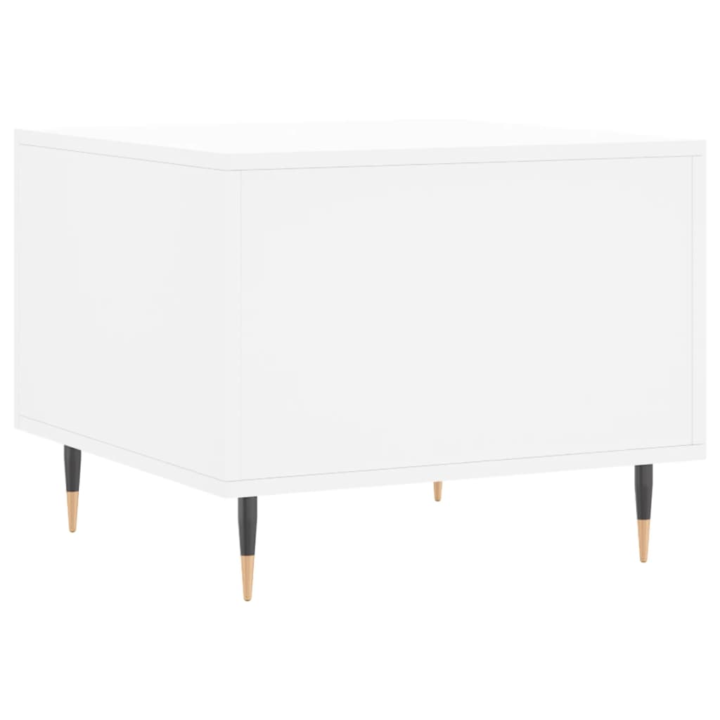 Salongbord hvit 50x50x40 cm konstruert tre