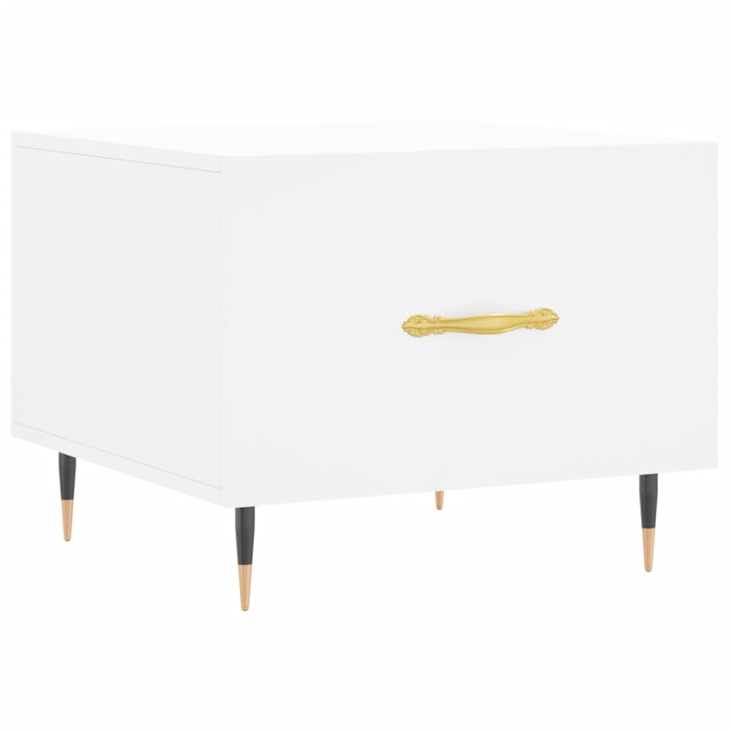 Salongbord 2 stk hvit 50x50x40 cm konstruert tre