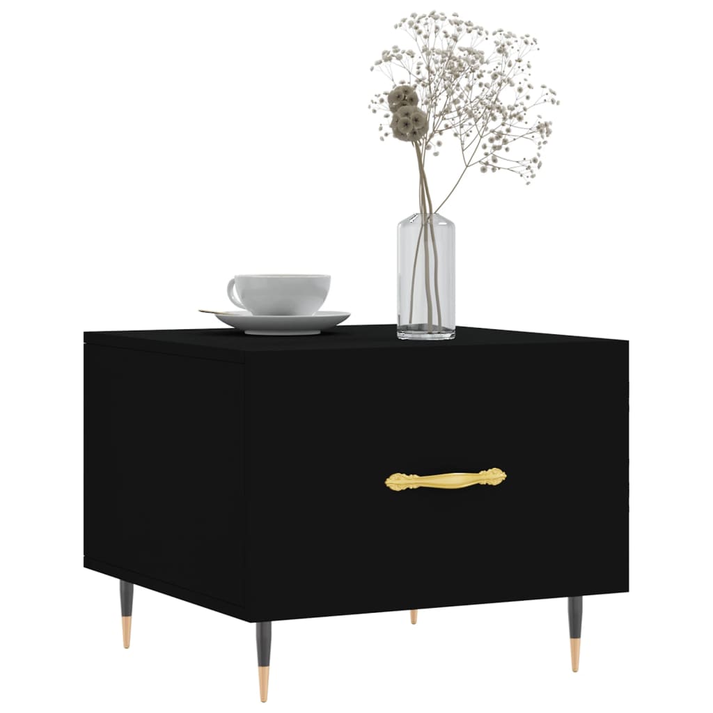 Salongbord 2 stk svart 50x50x40 cm konstruert tre