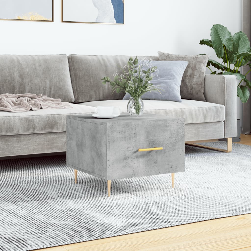 Salongbord betonggrå 50x50x40 cm konstruert tre
