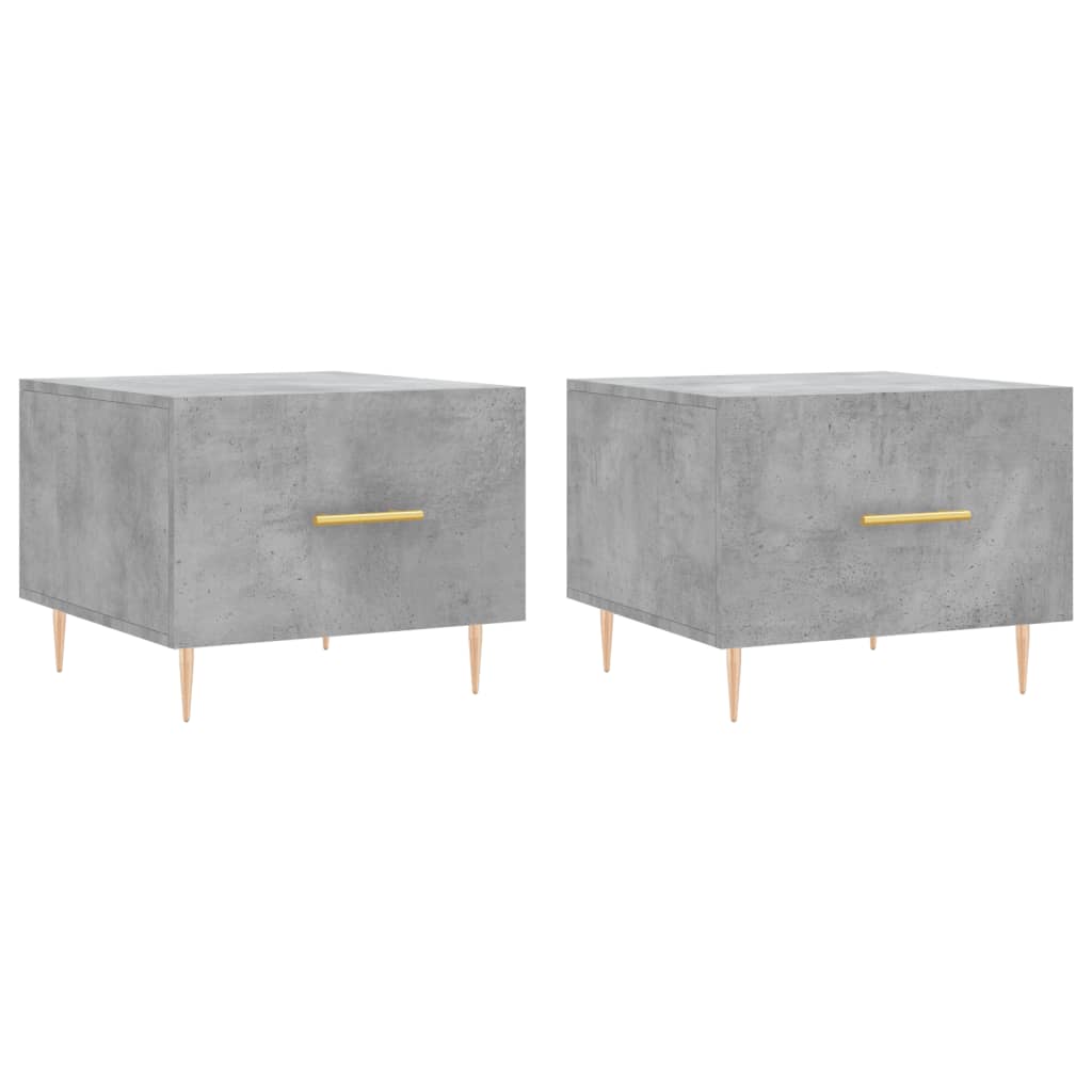 Salongbord 2 stk betonggrå 50x50x40 cm konstruert tre