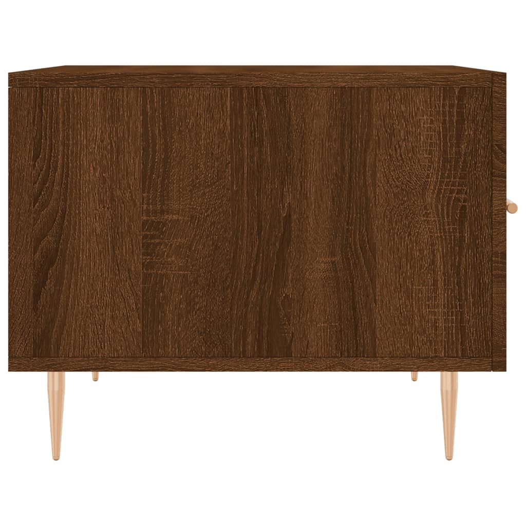 Salongbord 2 stk brun eik 50x50x40 cm konstruert tre