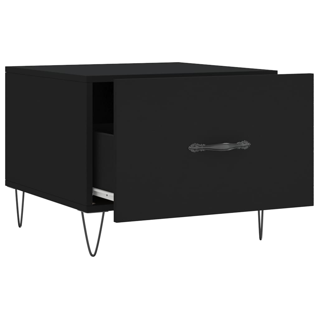 Salongbord 2 stk svart 50x50x40 cm konstruert tre
