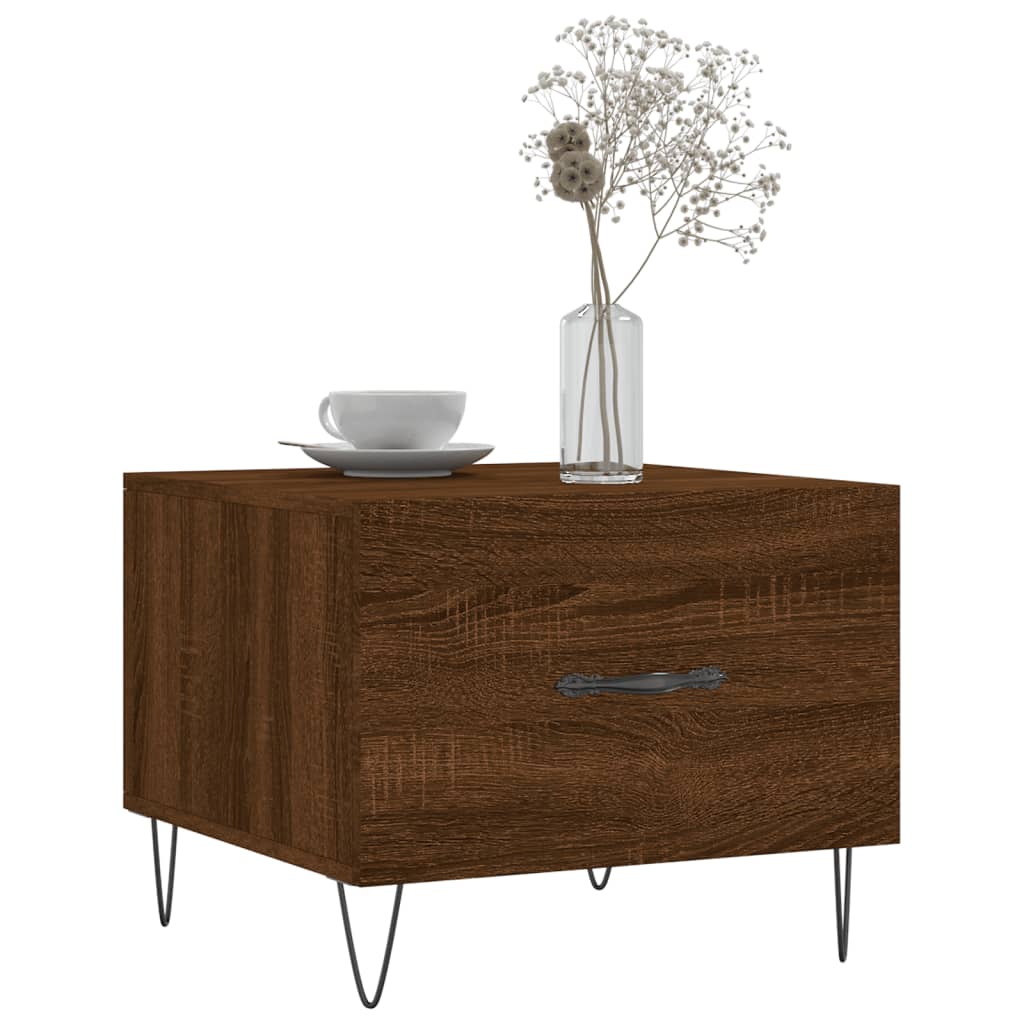 Salongbord brun eik 50x50x40 cm konstruert tre