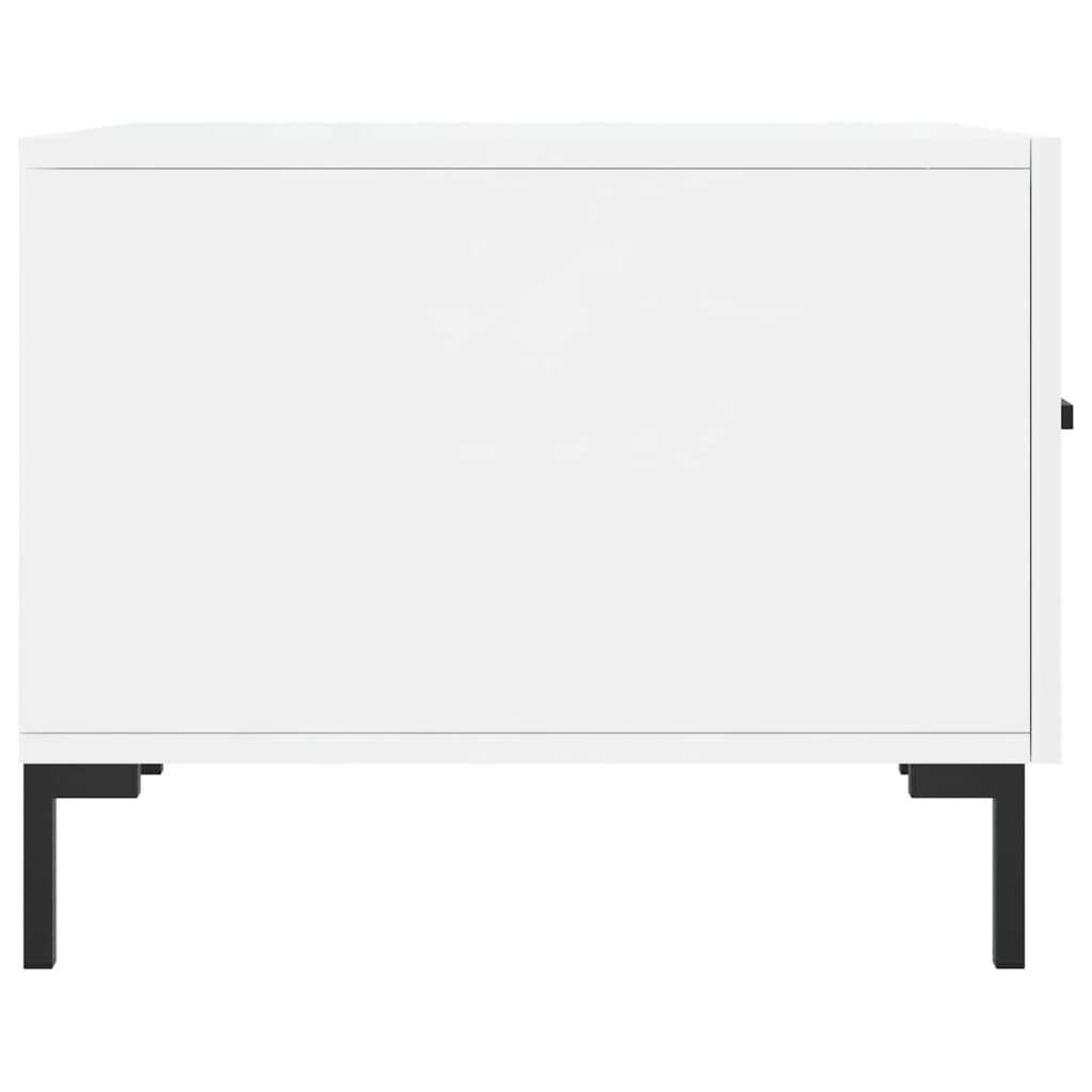 Salongbord høyglans hvit 50x50x40 cm konstruert tre