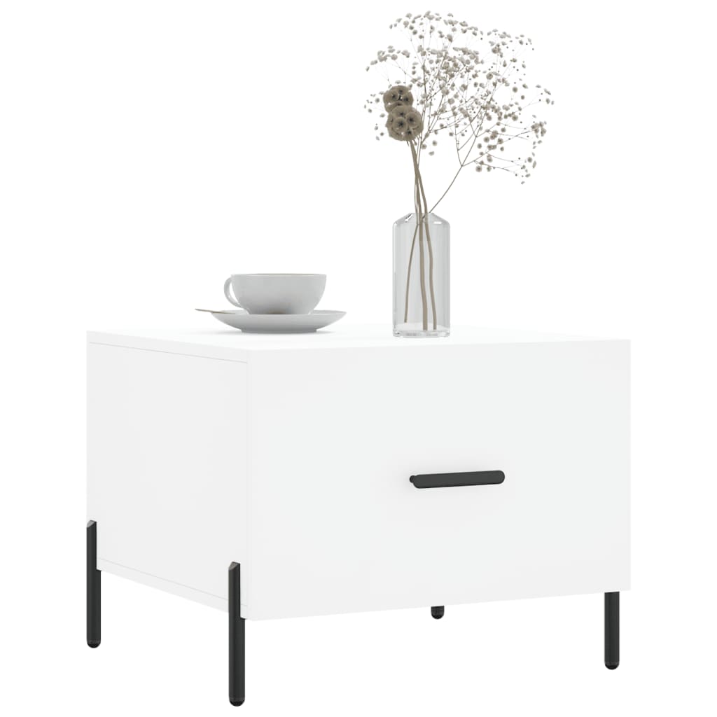 Salongbord 2 stk hvit 50x50x40 cm konstruert tre