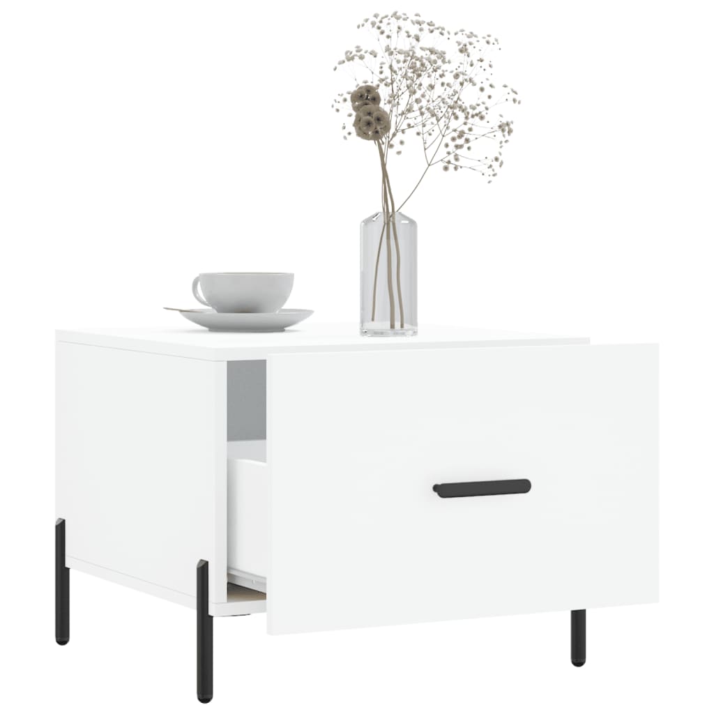 Salongbord 2 stk hvit 50x50x40 cm konstruert tre