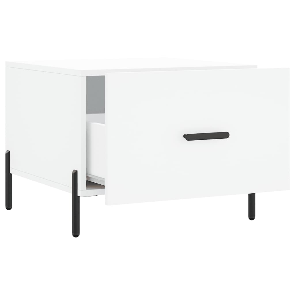 Salongbord 2 stk hvit 50x50x40 cm konstruert tre