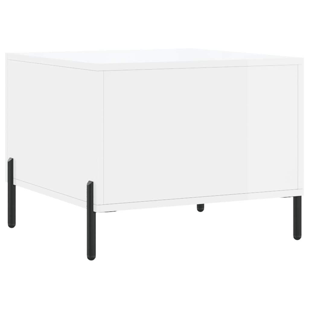 Salongbord høyglans hvit 50x50x40 cm konstruert tre