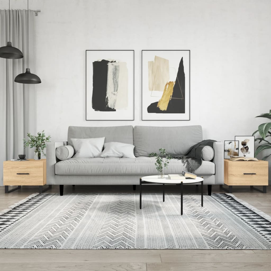 Salongbord 2 stk sonoma eik 50x50x40 cm konstruert tre