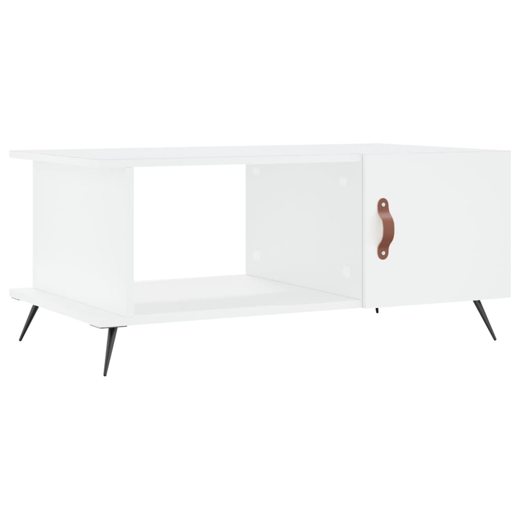 Salongbord hvit 90x50x40 cm konstruert tre