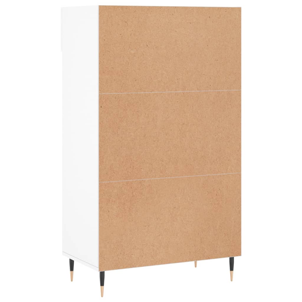 Skohylle hvit 60x35x105 cm konstruert tre
