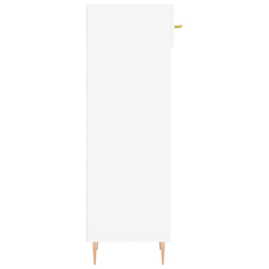 Skoskap høyglans hvit 30x35x105 cm konstruert tre