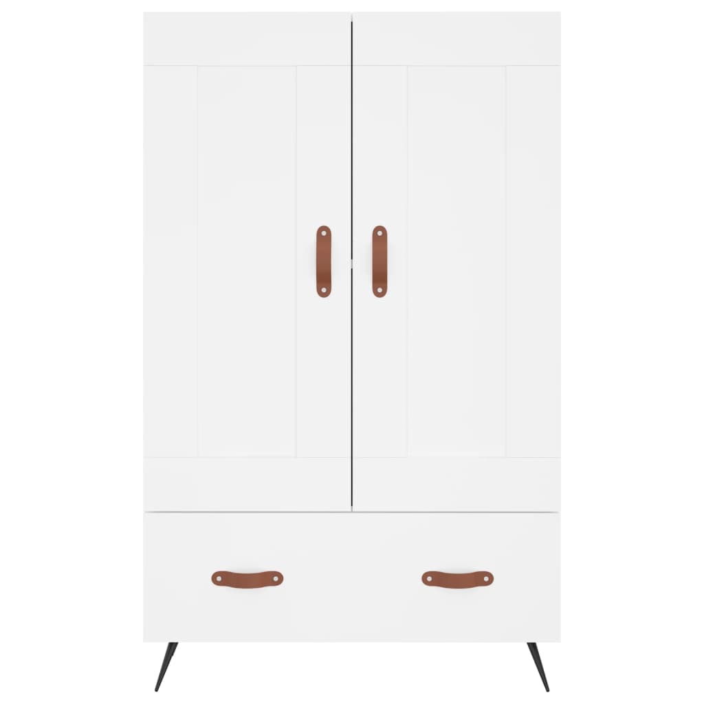 Highboard hvit 69,5x31x115 cm konstruert tre