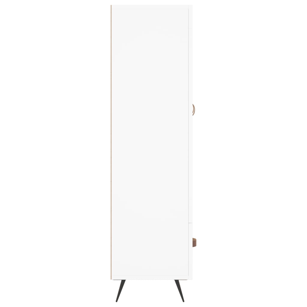 Highboard hvit 69,5x31x115 cm konstruert tre