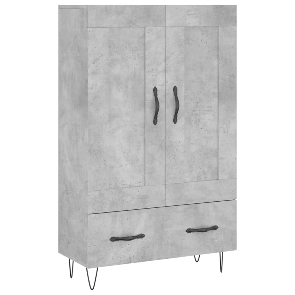 Highboard betonggrå 69,5x31x115 cm konstruert tre
