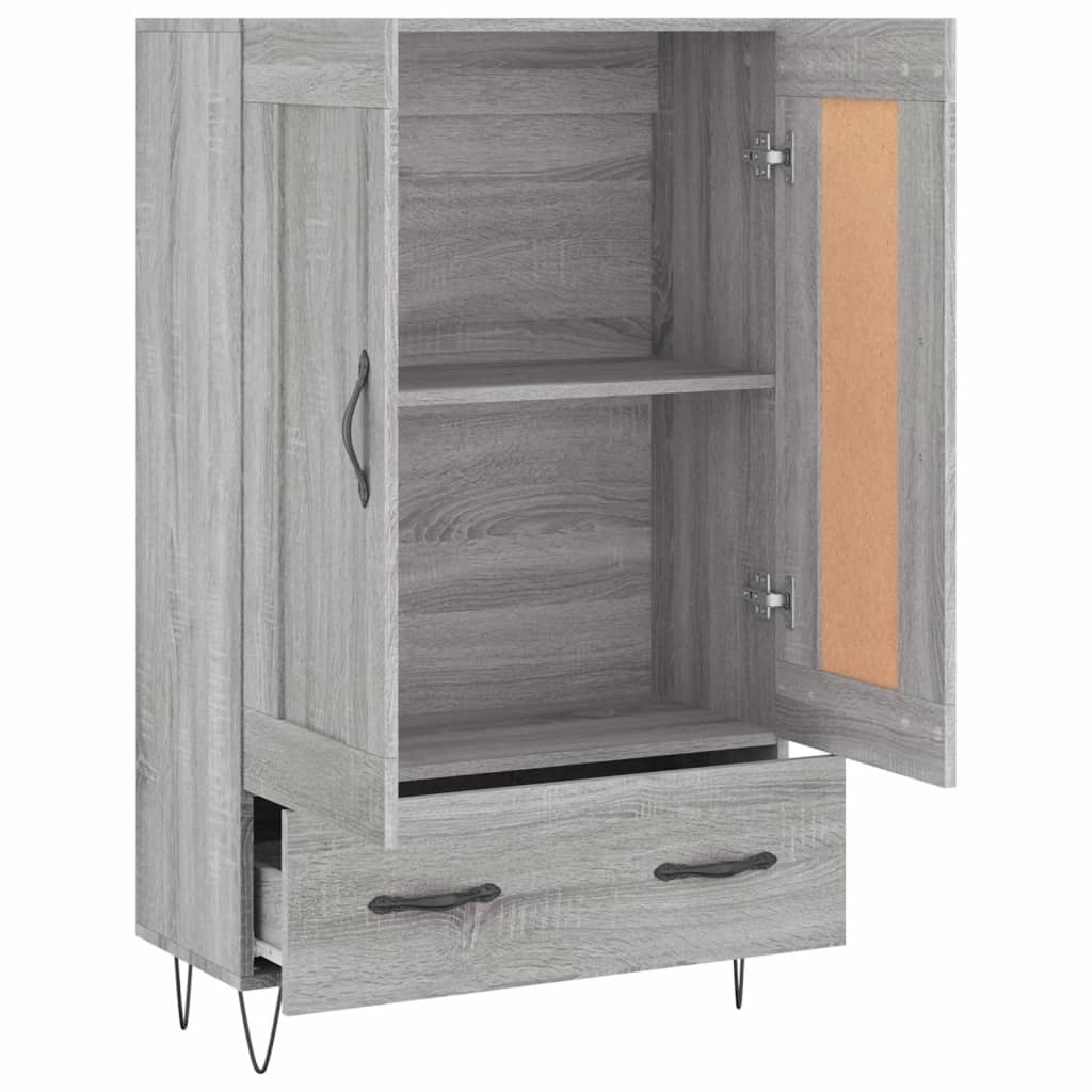Highboard grå sonoma 69,5x31x115 cm konstruert tre
