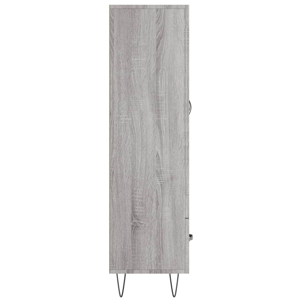 Highboard grå sonoma 69,5x31x115 cm konstruert tre