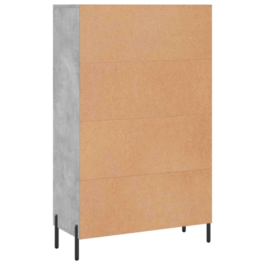 Highboard betonggrå 69,5x31x115 cm konstruert tre