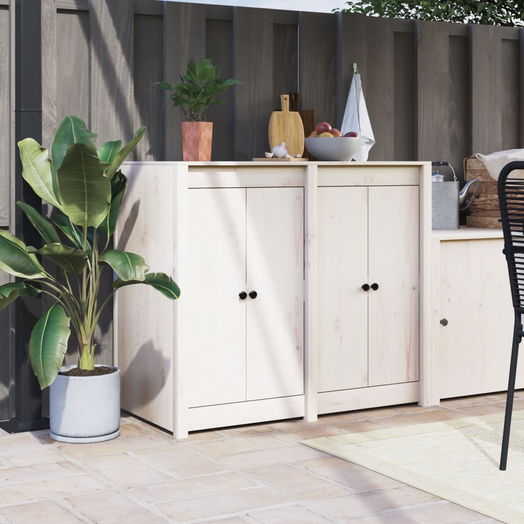 Utekjøkkendører MEPPEL 2 stk hvit 50x9x82 cm heltre furu