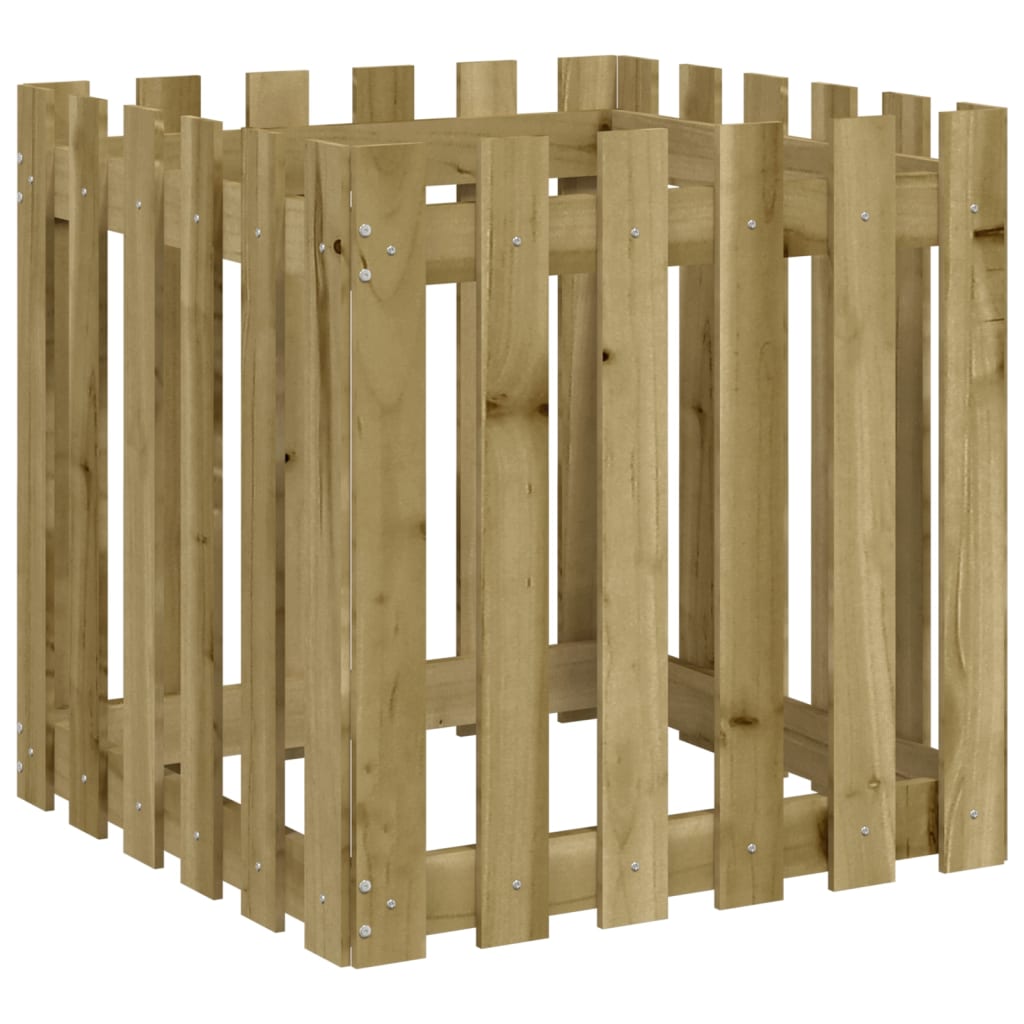 Plantekasse med gjerdedesign 60x60x60 cm impregnert furu