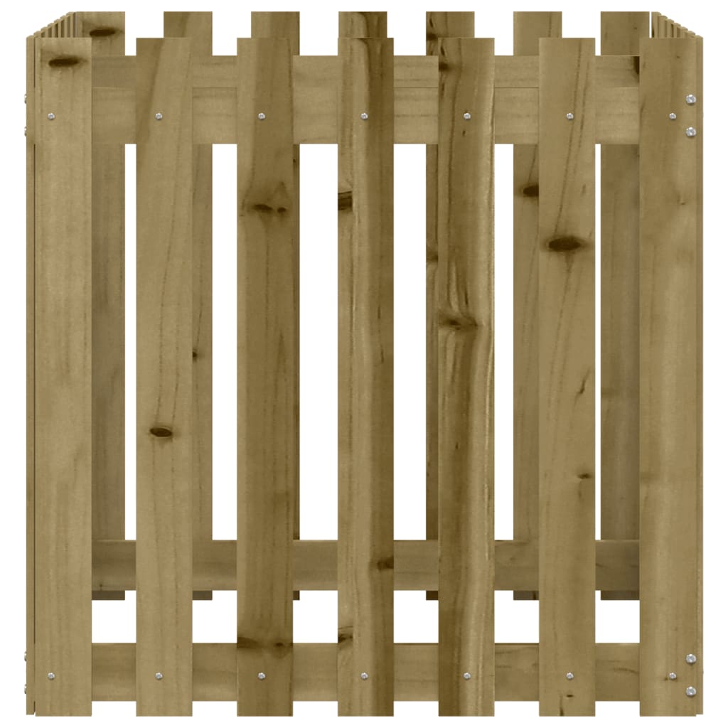 Plantekasse med gjerdedesign 70x70x70 cm impregnert furu