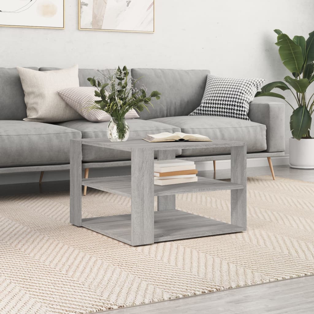 Salongbord grå sonoma 58x58x40 cm konstruert tre