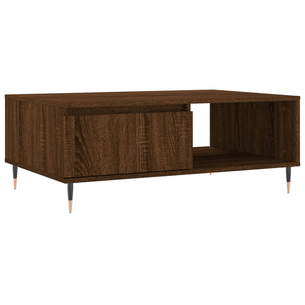 Salongbord brun eik 90x60x35 cm konstruert tre