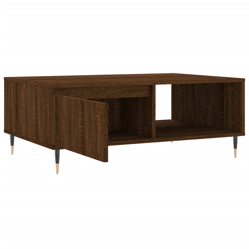 Salongbord brun eik 90x60x35 cm konstruert tre