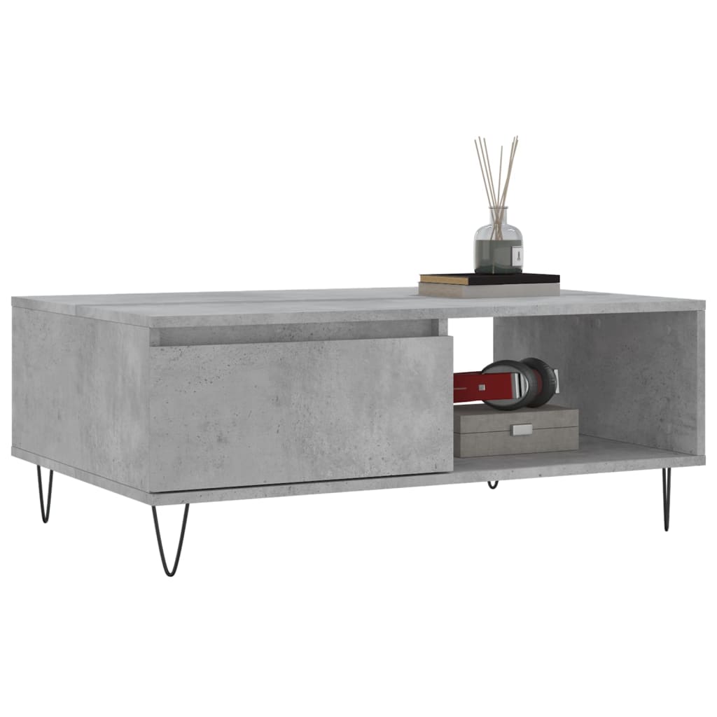 Salongbord betonggrå 90x60x35 cm konstruert tre