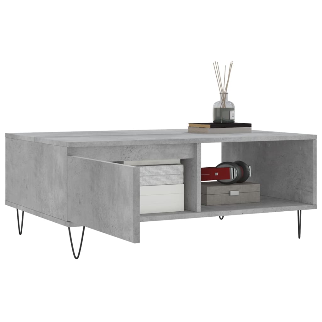 Salongbord betonggrå 90x60x35 cm konstruert tre