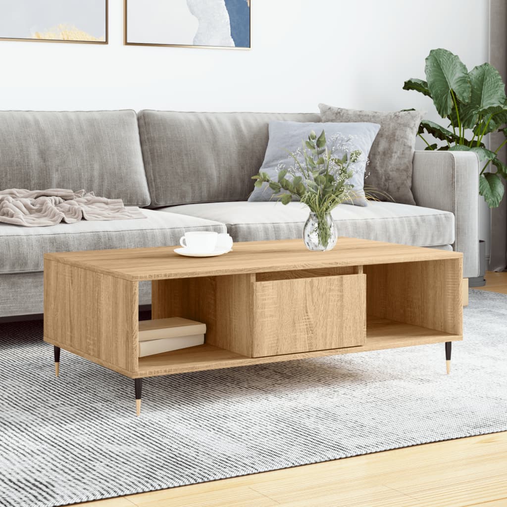 Salongbord sonoma eik 104x60x35 cm konstruert tre