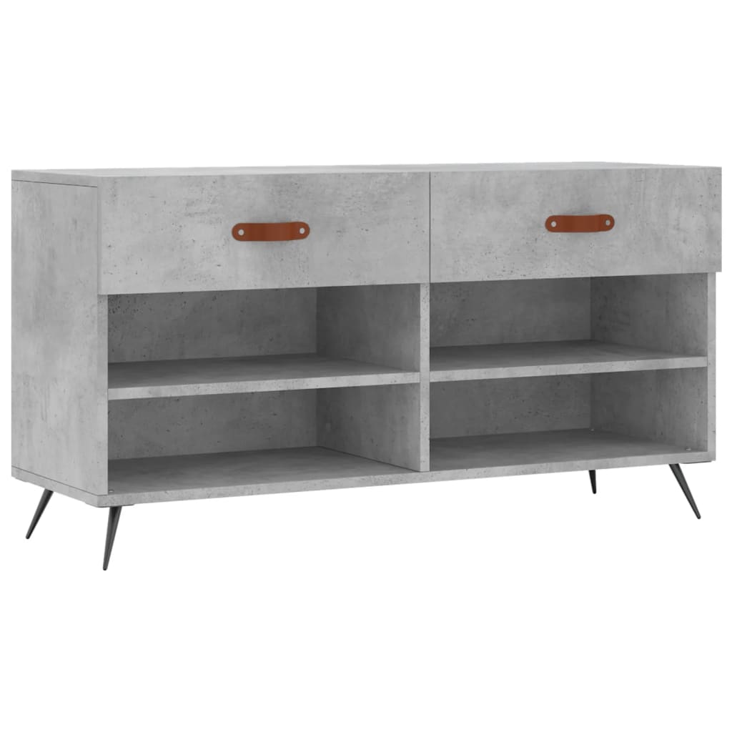 Skobenk betonggrå 102x35x55 cm konstruert tre