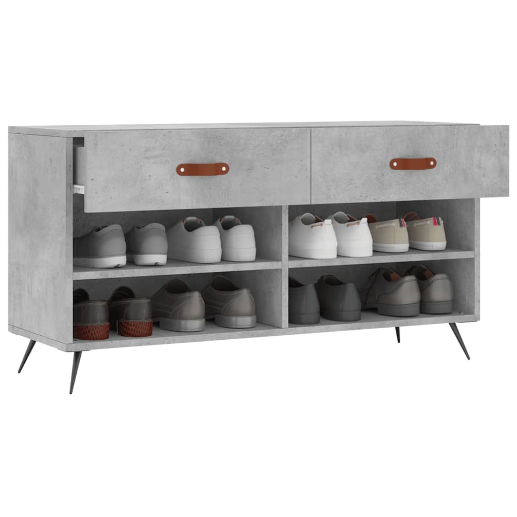 Skobenk betonggrå 102x35x55 cm konstruert tre